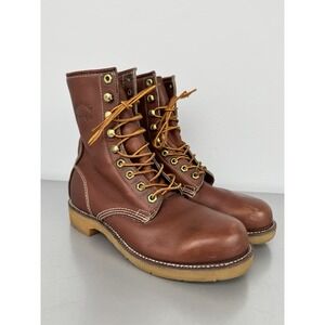 Vintage 60s Georgia Giant Red Shop Boots Mens 6.5 XW Leather Work Unbroken-In